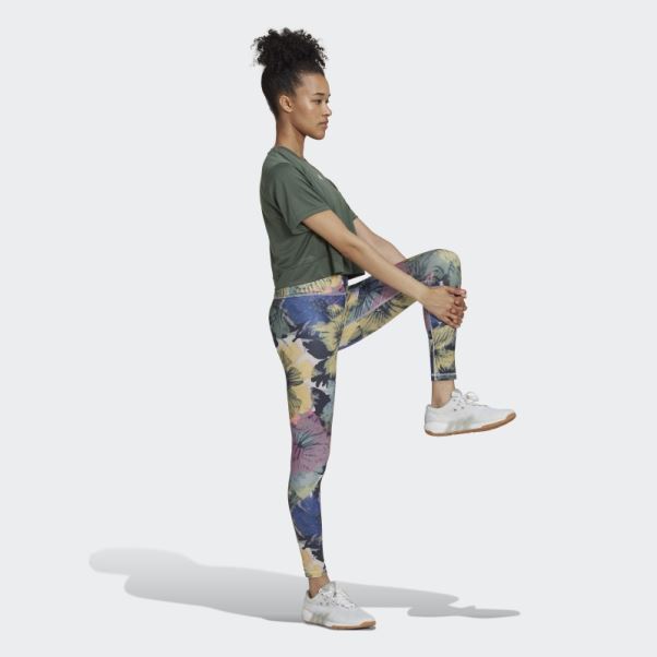 Aeroready Studio Loose Crop Tee Vert Oxyde Adidas
