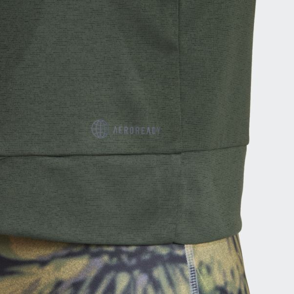 Aeroready Studio Loose Crop Tee Vert Oxyde Adidas