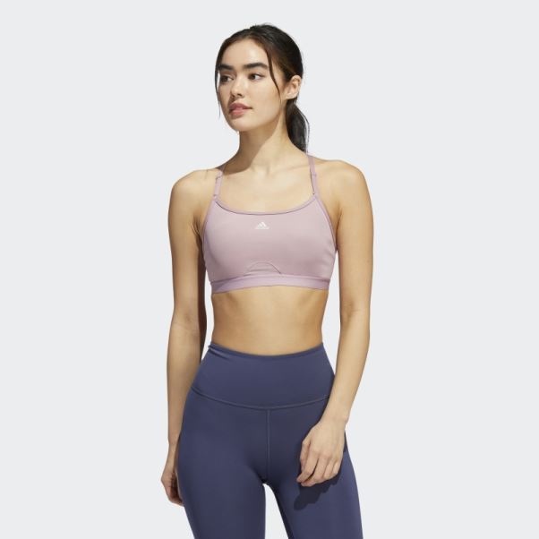 Soutien-gorge à Maintien Léger Adidas Aeroreact Training Mauve