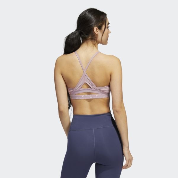Soutien-gorge à Maintien Léger Adidas Aeroreact Training Mauve