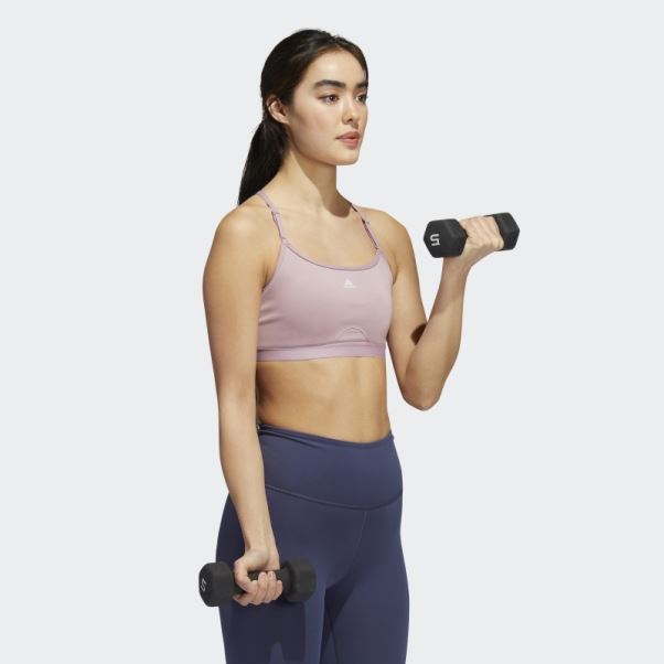 Soutien-gorge à Maintien Léger Adidas Aeroreact Training Mauve