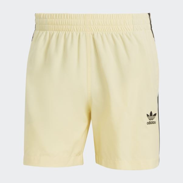 Adidas Originals Adicolor Short De Bain 3 Bandes Jaune