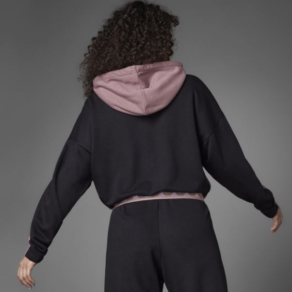 Sweat à Capuche Violet Adidas Hyperglam French Terry