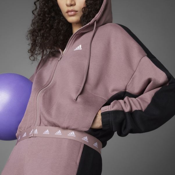 Sweat à Capuche Violet Adidas Hyperglam French Terry