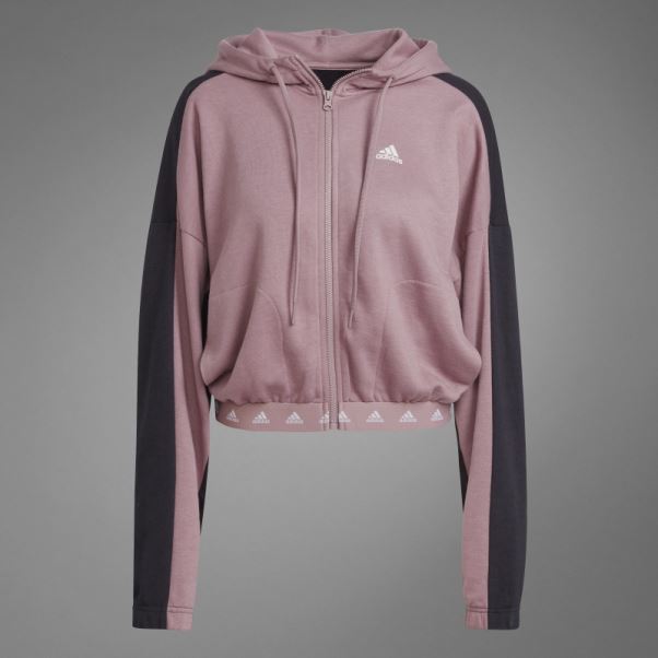 Sweat à Capuche Violet Adidas Hyperglam French Terry