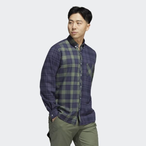 Adicross Chemise à Manches Longues En Flanelle Adidas Trace Bleu
