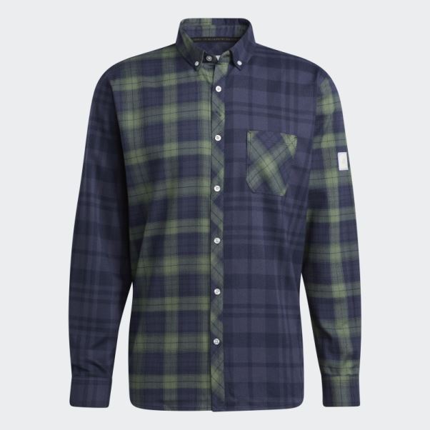 Adicross Chemise à Manches Longues En Flanelle Adidas Trace Bleu