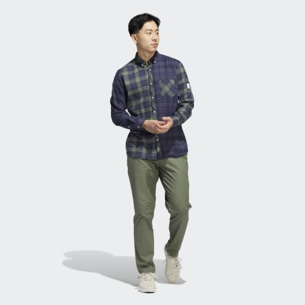 Adicross Chemise à Manches Longues En Flanelle Adidas Trace Bleu