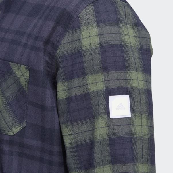Adicross Chemise à Manches Longues En Flanelle Adidas Trace Bleu
