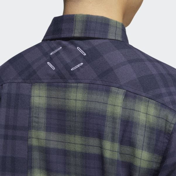 Adicross Chemise à Manches Longues En Flanelle Adidas Trace Bleu
