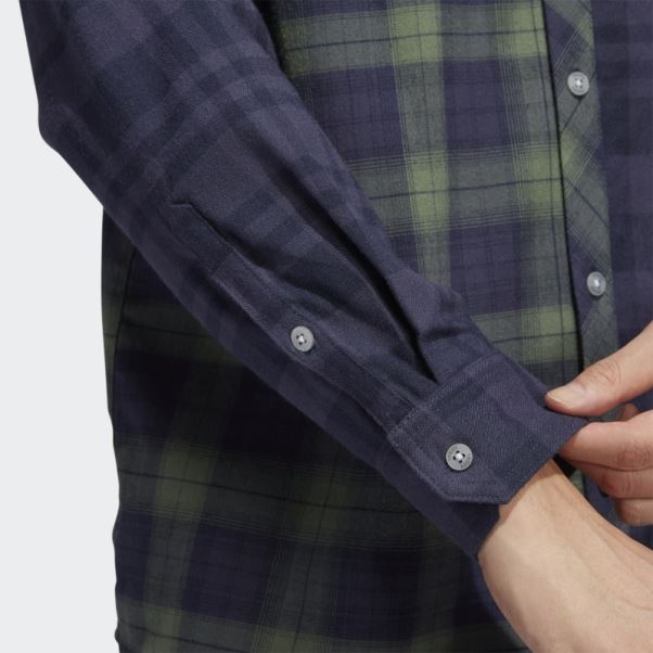 Adicross Chemise à Manches Longues En Flanelle Adidas Trace Bleu