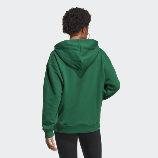 Adidas Sweat à Capuche Trèfle Vert Foncé