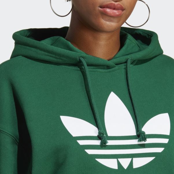 Adidas Sweat à Capuche Trèfle Vert Foncé