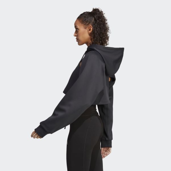 Sweat à Capuche D'entraînement Court Aeroready Hiit Noir Adidas