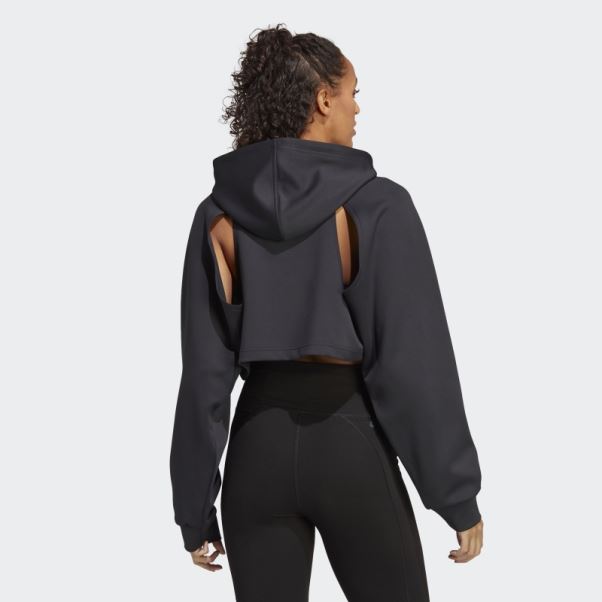 Sweat à Capuche D'entraînement Court Aeroready Hiit Noir Adidas