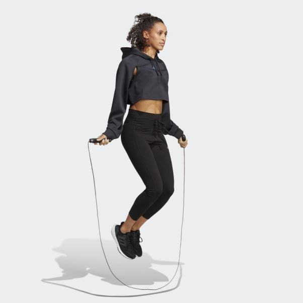 Sweat à Capuche D'entraînement Court Aeroready Hiit Noir Adidas