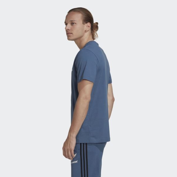 T-shirt De Rugby En Coton Des All Blacks D'acier Adidas