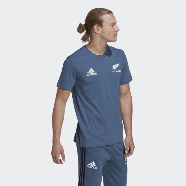 T-shirt De Rugby En Coton Des All Blacks D'acier Adidas