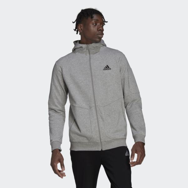 Sweat à Capuche Zippé Essentials4gameday Adidas Gris Moyen
