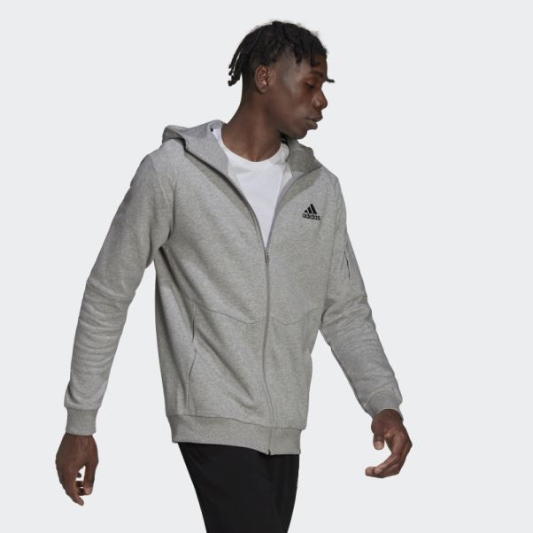 Sweat à Capuche Zippé Essentials4gameday Adidas Gris Moyen