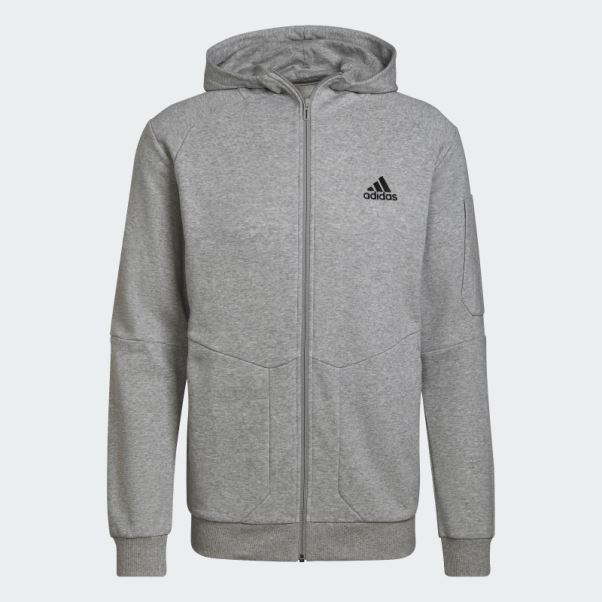 Sweat à Capuche Zippé Essentials4gameday Adidas Gris Moyen