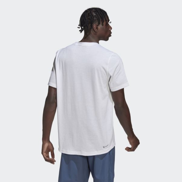 T-shirt Logo Adidas Conçu Pour Déplacer Blanc