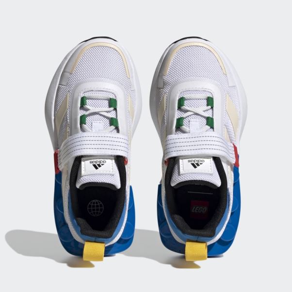 Adidas X Lego Tech Rnr Chaussures à Lacets élastiques Et Sangle Supérieure Blanches