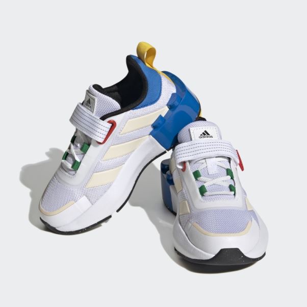 Adidas X Lego Tech Rnr Chaussures à Lacets élastiques Et Sangle Supérieure Blanches