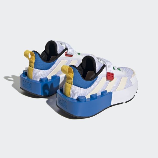 Adidas X Lego Tech Rnr Chaussures à Lacets élastiques Et Sangle Supérieure Blanches