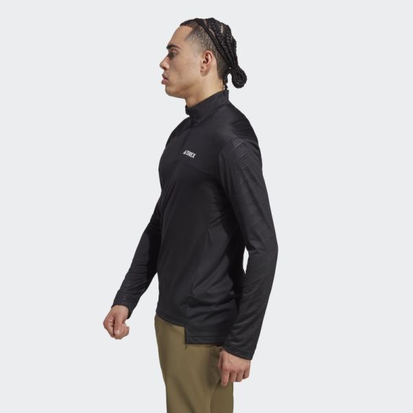 T-shirt Manches Longues Demi-zip Terrex Multi Adidas Noir