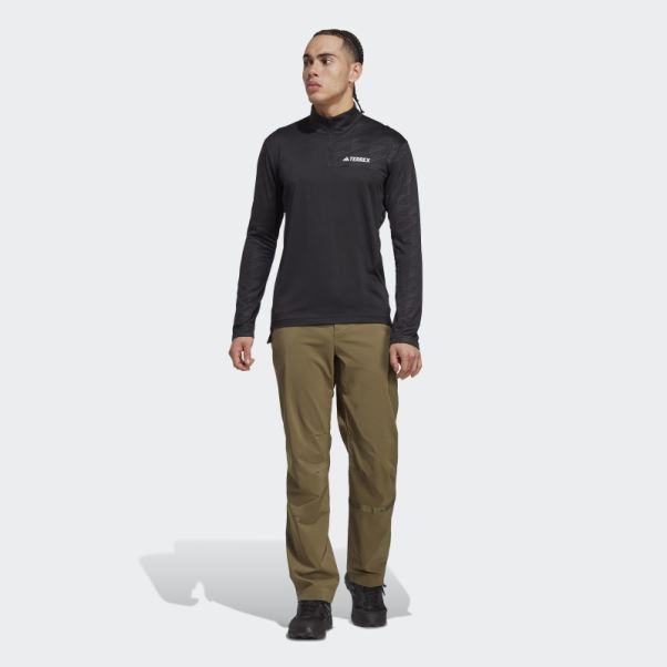 T-shirt Manches Longues Demi-zip Terrex Multi Adidas Noir