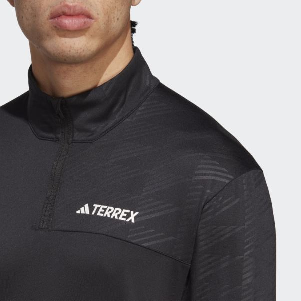 T-shirt Manches Longues Demi-zip Terrex Multi Adidas Noir