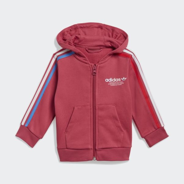 Adicolor Sweat à Capuche Entièrement Zippé Rose Adidas
