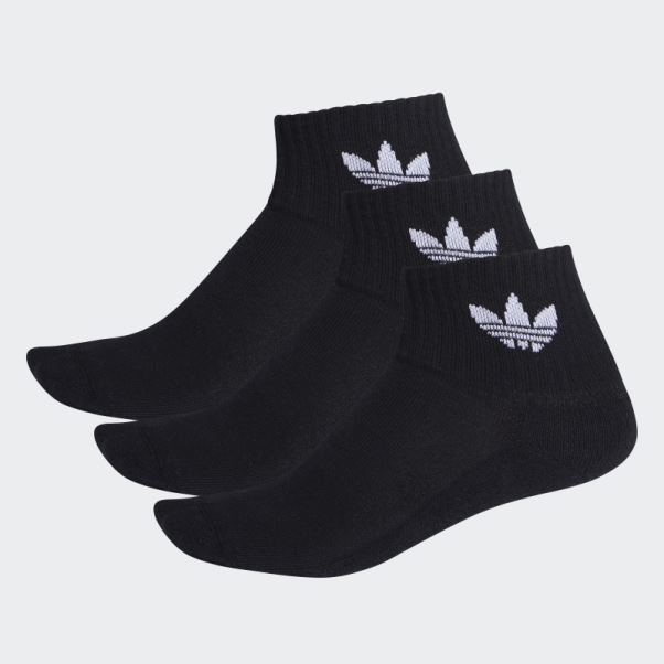 Adidas Socquettes Mi-hautes Noires - 3 Paires Fashion
