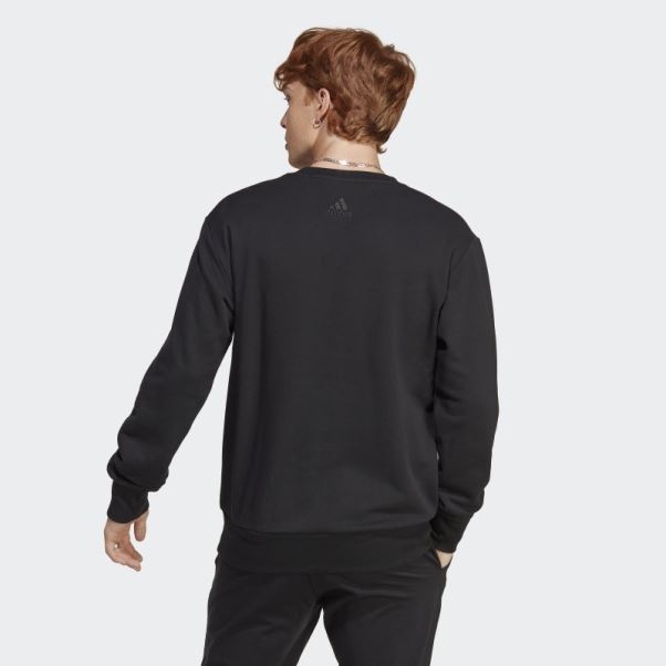 Sweat à Capuche En Molleton à Gros Logo Adidas Noir