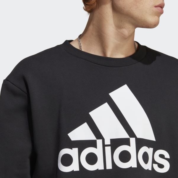 Sweat à Capuche En Molleton à Gros Logo Adidas Noir