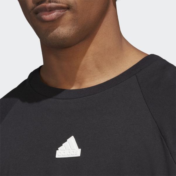 T-shirt à Manches Longues Adidas Future Icons Noir à 3 Bandes