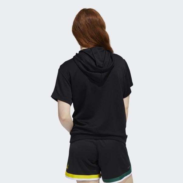 Candace Parker Sweat à Capuche Manches Courtes Adidas Noir