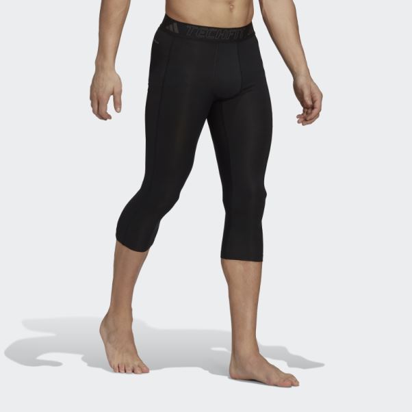 Collant 3/4 Techfit Training Noir Adidas
