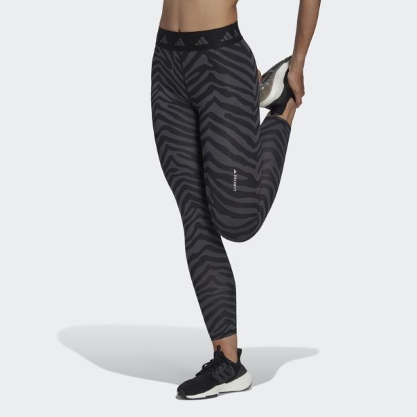 Hyperglam Techfit Legging Taille Haute 7/8 Zebra Multicolore Adidas