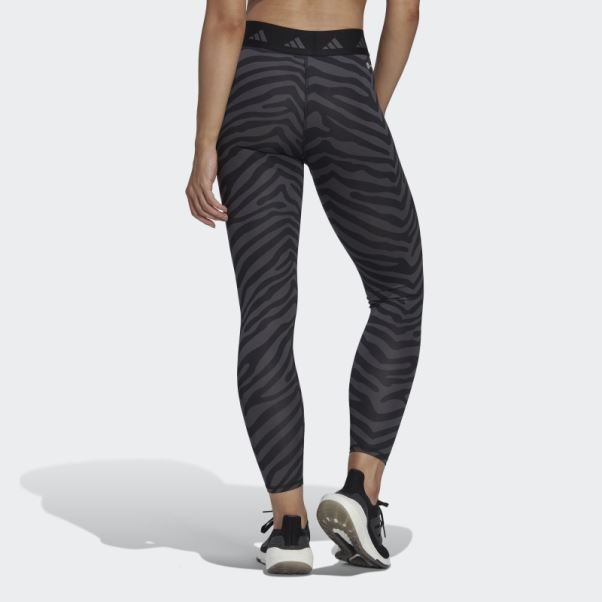 Hyperglam Techfit Legging Taille Haute 7/8 Zebra Multicolore Adidas