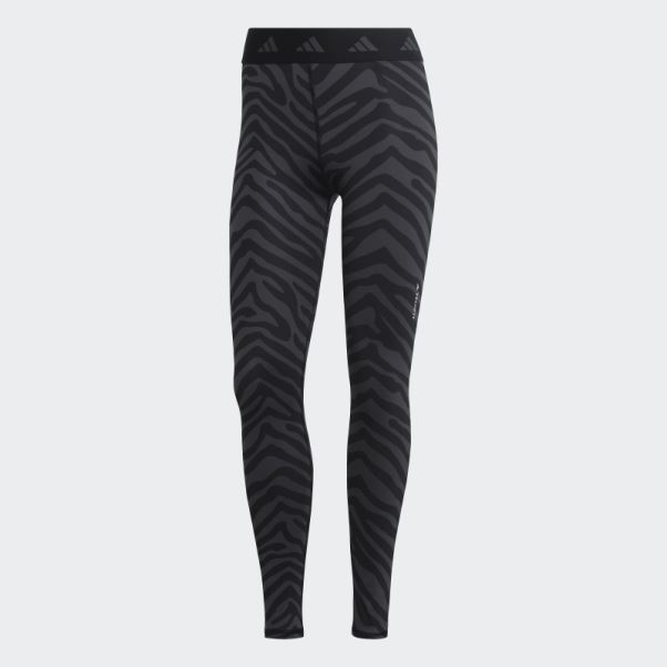 Hyperglam Techfit Legging Taille Haute 7/8 Zebra Multicolore Adidas