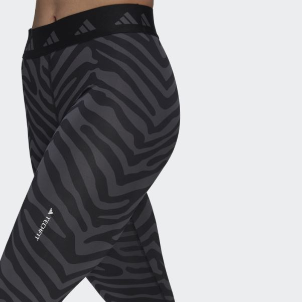 Hyperglam Techfit Legging Taille Haute 7/8 Zebra Multicolore Adidas