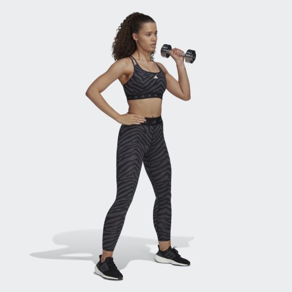 Adidas Hyperglam Techfit Legging Taille Haute 7/8 Zébré Multicolore