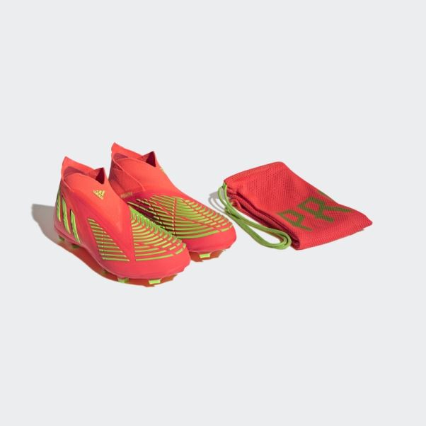Adidas Predator Edge+ Chaussures De Sol Ferme Rouge