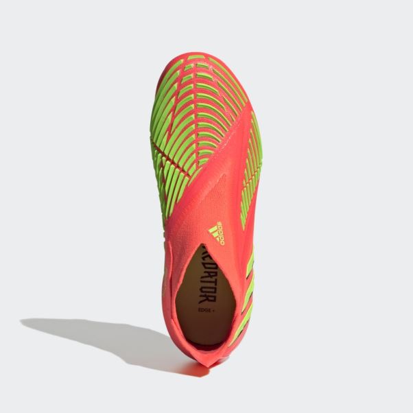 Adidas Predator Edge+ Chaussures De Sol Ferme Rouge