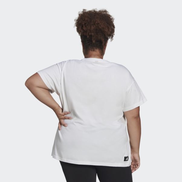 Adidas Sportswear Future Icons Logo Tee (taille Plus) Blanc Chaud