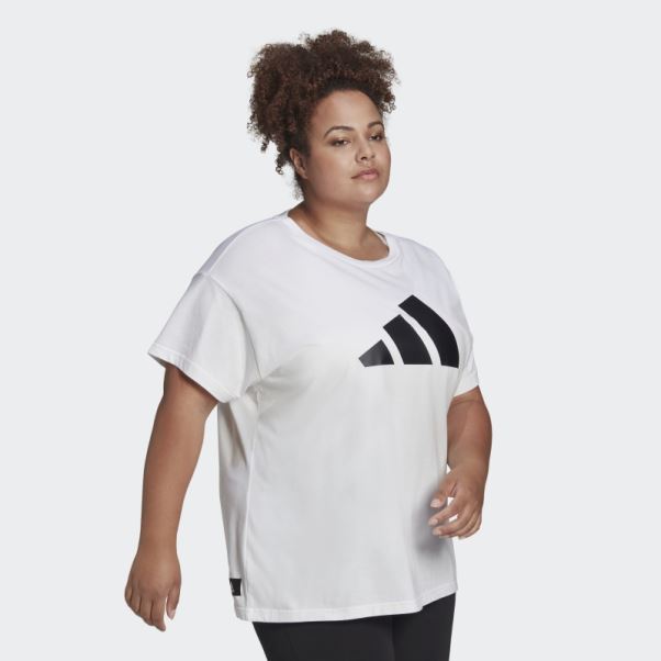Adidas Sportswear Future Icons Logo Tee (taille Plus) Blanc Chaud