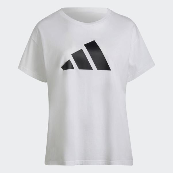 Adidas Sportswear Future Icons Logo Tee (taille Plus) Blanc Chaud