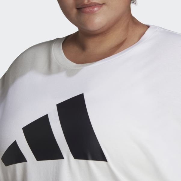 Adidas Sportswear Future Icons Logo Tee (taille Plus) Blanc Chaud